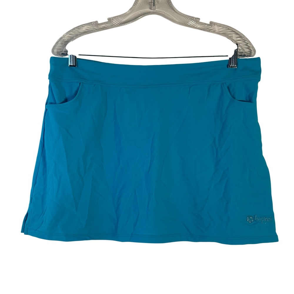 Hapari Turquoise Blue Swim Skirt Plus Size 1X UPF 50+ Pockets Solid Skort